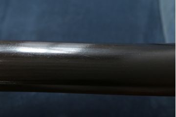 中古　松本民芸家具　#301型曲肘布張イス　上品なブルーカラーが空間のアクセントになる3人掛けソファ(3P、三人掛け、トリプルソファ、アームソファ)(定価約48万円)(R-065776)