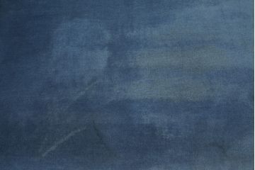 中古　松本民芸家具　#301型曲肘布張イス　上品なブルーカラーが空間のアクセントになる3人掛けソファ(3P、三人掛け、トリプルソファ、アームソファ)(定価約48万円)(R-065776)