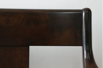中古　松本民芸家具　#301型曲肘布張イス　上品なブルーカラーが空間のアクセントになる3人掛けソファ(3P、三人掛け、トリプルソファ、アームソファ)(定価約48万円)(R-065776)