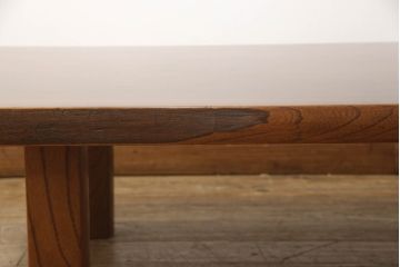 和製アンティーク　総欅(ケヤキ)材　和モダンな空間づくりに活躍する一枚板のローテーブル(座卓、センターテーブル)(R-065777)