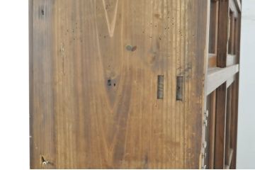 和製アンティーク　古い病院で使われていた味わい深い二段重ね戸棚(収納棚、キャビネット、本箱、書棚、陳列棚、店舗什器)(R-065789)