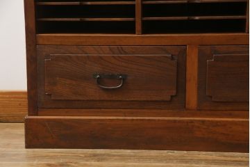 和製アンティーク　昭和初期　病院で使われていた書類ケース(収納棚、カルテケース、レターラック)(R-065790)