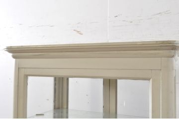 和製アンティーク　幅狭サイズが取り入れやすい!ホワイトカラーがお洒落な四面ガラスのケビントガラスケース(ショーケース、デンタルケース、デンタルキャビネット、陳列棚、飾り棚、収納棚、戸棚、店舗什器)(R-065800)