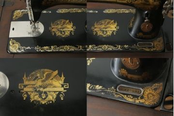 ジャンク品　イギリスアンティーク　SINGER(シンガー)社　置くだけで絵になる素敵な足踏みミシン(シンガーミシン、ミシンテーブル、ミシン台、工業用ミシン、サイドテーブル、ディスプレイ、英国)(R-065801)