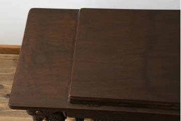 ジャンク品　イギリスアンティーク　SINGER(シンガー)社　置くだけで絵になる素敵な足踏みミシン(シンガーミシン、ミシンテーブル、ミシン台、工業用ミシン、サイドテーブル、ディスプレイ、英国)(R-065801)