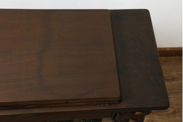 ジャンク品　イギリスアンティーク　SINGER(シンガー)社　置くだけで絵になる素敵な足踏みミシン(シンガーミシン、ミシンテーブル、ミシン台、工業用ミシン、サイドテーブル、ディスプレイ、英国)(R-065801)