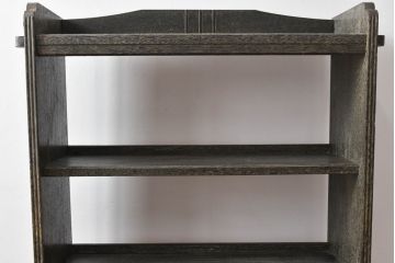 和製アンティーク　ダークカラーがおしゃれ!!和モダンな空間づくりにもおすすめの楔(くさび)式本棚(ブックシェルフ、オープンラック、収納棚、飾り棚)(R-065802)
