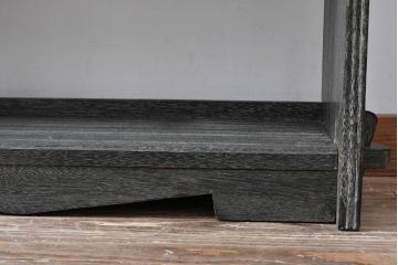和製アンティーク　ダークカラーがおしゃれ!!和モダンな空間づくりにもおすすめの楔(くさび)式本棚(ブックシェルフ、オープンラック、収納棚、飾り棚)(R-065802)