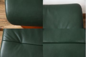 中古　牛本革　ノルウェー　Hjellegjerde(イエリアーダ社)　ノーザンコンフォート　優雅なくつろぎの時間におすすめのリクライニングチェア&オットマン(椅子、アームチェア、フットスツール、北欧、1人掛けソファ)(検索ワード:エコーネス、EKORNES、ストレスレスチェア)(定価約31万円)(R-065805)