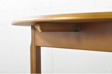 イギリスビンテージ　メレデュー(meredew)　チーク材　ビーチ材　洗練された佇まいが魅力のダイニングテーブル(4人掛け、6人掛け、エクステンションテーブル、拡張式テーブル、オーバル型、食卓、ヴィンテージ、英国)(R-065817)