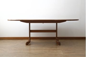 イギリスビンテージ　G-PLAN(ジープラン)　ナチュラルな雰囲気が素敵なダイニングテーブル(エクステンションテーブル、オーバル型、食卓、4人掛け、6人掛け、ヴィンテージ、英国)(R-065824)