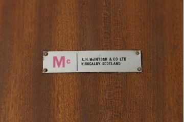 イギリスビンテージ　A.H McINTOSH(マッキントッシュ)　天板にローズウッド材が使われたダイニングテーブル(エクステンションテーブル、拡張式、4人掛け、6人掛け、北欧、英国、ヴィンテージ)(R-065825)
