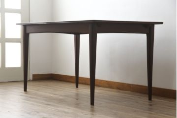 イギリスビンテージ　天板チーク無垢材　緩やかにカーブしたフォルムが美しいダイニングテーブル(4人掛け、6人掛け、8人掛け、エクステンションテーブル、拡張式テーブル、食卓、ヴィンテージ、英国)(R-065826)