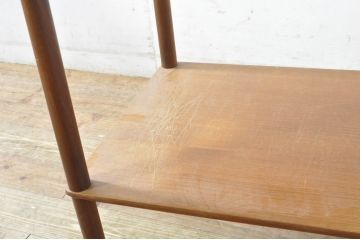 イギリスビンテージ　チーク材　シンプルなデザインがお部屋に馴染みやすいキャスターワゴン(トロリー、ワゴンテーブル、キッチンワゴン、キッチンラック、英国、ヴィンテージ)(R-065830)