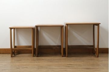 イギリスビンテージ　G-PLAN(ジープラン)　タイルトップがお洒落なネストテーブル(サイドテーブル、カフェテーブル、コーヒーテーブル、ローテーブル、英国、ヴィンテージ、北欧)(R-065832)