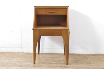 イギリスビンテージ　CHiPPY TELEPHONE SEATS　北欧スタイルのお部屋におすすめ!!チーク材とバーチ材製のテレフォンベンチ(テレフォンチェア、サイドキャビネット、サイドテーブル、スツール、電話台、ナイトテーブル、ヴィンテージ、英国)(R-065834)