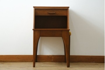 イギリスビンテージ　CHiPPY TELEPHONE SEATS　チーク材とバーチ材製のテレフォンベンチ　(R-065834)