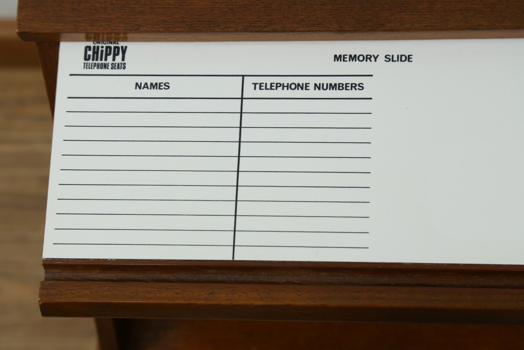 イギリスビンテージ　CHiPPY TELEPHONE SEATS　チーク材とバーチ材製のテレフォンベンチ　(R-065834)