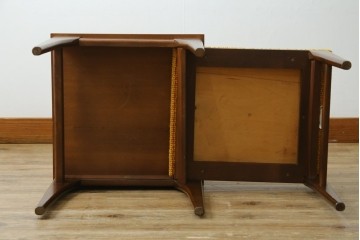 イギリスビンテージ　CHiPPY TELEPHONE SEATS　チーク材とバーチ材製のテレフォンベンチ　(R-065834)