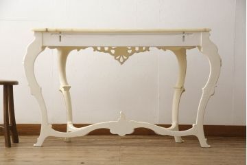 中古　美品　イタリア高級家具　SILIK(シリック)　ロココ調　天板大理石　ゴージャスな空間を演出してくるサイドテーブル(コンソールテーブル、飾り台)(R-065837)