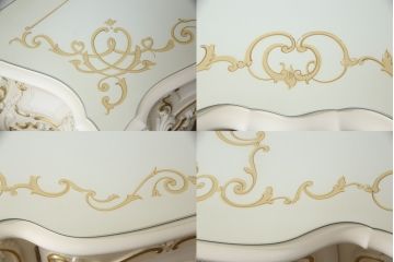 中古　イタリア高級家具　SILIK(シリック)　幅約3mの特大サイズ!!　ロココ調の華やかな装飾が美しいサイドボード(収納棚、戸棚、サイドキャビネット、コンソールテーブル)(定価約200万円)(R-065838)