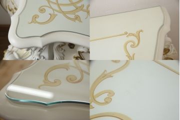 中古　イタリア高級家具　SILIK(シリック)　幅約3mの特大サイズ!!　ロココ調の華やかな装飾が美しいサイドボード(収納棚、戸棚、サイドキャビネット、コンソールテーブル)(定価約200万円)(R-065838)