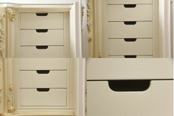 中古　美品　イタリア高級家具　SILIK(シリック)　ロココ調の豪華な装飾が優美なサイドボード(サイドキャビネット、戸棚、収納棚、引き出し)(R-065839)