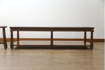 中古　DREXEL HERITAGE(ドレクセルヘリテイジ)　高級感たっぷりなガラストップのセンターテーブル(ローテーブル、リビングテーブル、カクテルテーブル)(定価約60万円)(R-065859)