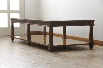 中古　DREXEL HERITAGE(ドレクセルヘリテイジ)　高級感たっぷりなガラストップのセンターテーブル(ローテーブル、リビングテーブル、カクテルテーブル)(定価約60万円)(R-065859)