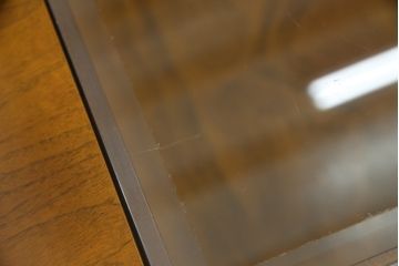 中古　DREXEL HERITAGE(ドレクセルヘリテイジ)　高級感たっぷりなガラストップのセンターテーブル(ローテーブル、リビングテーブル、カクテルテーブル)(定価約60万円)(R-065859)