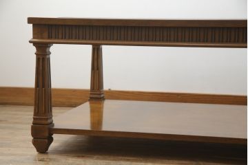 中古　DREXEL HERITAGE(ドレクセルヘリテイジ)　高級感たっぷりなガラストップのセンターテーブル(ローテーブル、リビングテーブル、カクテルテーブル)(定価約60万円)(R-065859)