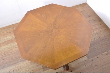 中古　DREXEL HERITAGE(ドレクセルヘリテイジ)　ESPERANTO(エスペラント)　おしゃれな八角形天板のダイニングテーブル(4人掛け、4P、オクタゴンテーブル、食卓)(R-065865)