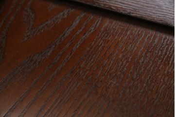 中古　美品　タモ材　整然と並ぶ縦桟が和モダンな雰囲気を醸し出す水屋箪笥サイドボード(サイドキャビネット、収納棚、戸棚、食器棚)(R-065866)