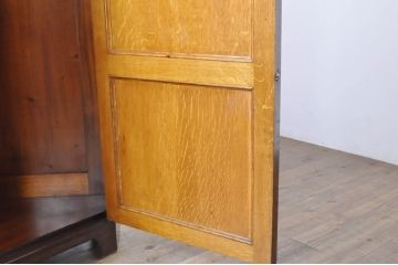 イギリスアンティーク　Lloyd’s Antiques(ロイズ・アンティークス)取り扱い　アールデコ　オーク材の杢目が美しいシンプルなコーナーホールローブ(ワードローブ、収納棚、洋服タンス、クローゼット、英国)(R-065869)