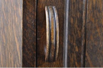 イギリスアンティーク　Lloyd’s Antiques(ロイズ・アンティークス)取り扱い　アールデコ　オーク材の杢目が美しいシンプルなコーナーホールローブ(ワードローブ、収納棚、洋服タンス、クローゼット、英国)(R-065869)