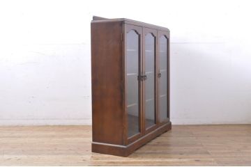 イギリスアンティーク　オーク材　お部屋に取り入れやすい小振りなサイズのブックケース(本箱、収納棚、戸棚、サイドキャビネット、英国)(R-065870)