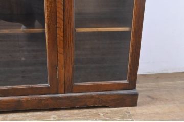 イギリスアンティーク　オーク材　お部屋に取り入れやすい小振りなサイズのブックケース(本箱、収納棚、戸棚、サイドキャビネット、英国)(R-065870)