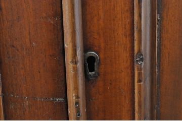 フランスアンティーク　ペイント仕上げ限定　ウォールナット材　クラシカルな佇まいのキャビネット(ブックケース、収納棚、戸棚、食器棚、カップボード)(R-065880)