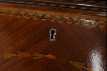 イギリスアンティーク　高級品!!　マホガニー材　象嵌入り　上手物のビューローブックケース(本箱、キャビネット、収納棚、戸棚、デスク、在宅用、在宅ワーク、英国)(R-065881)