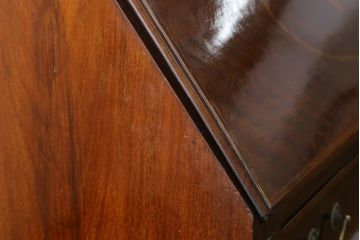 イギリスアンティーク　高級品!!　マホガニー材　象嵌入り　上手物のビューローブックケース(本箱、キャビネット、収納棚、戸棚、デスク、在宅用、在宅ワーク、英国)(R-065881)