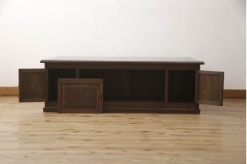 和製アンティーク　希少デザイン!!　古い洋館で使われていた両面使い特大デスク(文机、ローテーブル、座卓、座机、帳場机、在宅用、在宅ワーク)(R-065888)