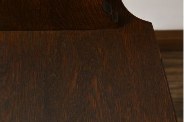 和製ビンテージ　希少!!　カントリーハウス(秋山木工)　オーク材　薔薇が素敵に描かれたチェア(ダイニングチェア、板座チェア、椅子、イス、ヴィンテージ)(R-065889)