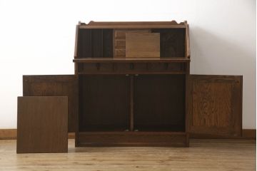中古　美品　高級品　三越デパート　オーク材　上品な佇まいが魅力の象嵌入りライティングビューロー(カントリーハウス、Brugge、ブルージュ、簿記机、ワークデスク、在宅用、在宅ワーク用)(R-065890)