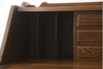 中古　美品　高級品　三越デパート　オーク材　上品な佇まいが魅力の象嵌入りライティングビューロー(カントリーハウス、Brugge、ブルージュ、簿記机、ワークデスク、在宅用、在宅ワーク用)(R-065890)