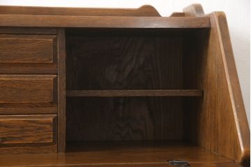 中古　美品　高級品　三越デパート　オーク材　上品な佇まいが魅力の象嵌入りライティングビューロー(カントリーハウス、Brugge、ブルージュ、簿記机、ワークデスク、在宅用、在宅ワーク用)(R-065890)
