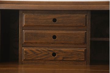 中古　美品　高級品　三越デパート　オーク材　上品な佇まいが魅力の象嵌入りライティングビューロー(カントリーハウス、Brugge、ブルージュ、簿記机、ワークデスク、在宅用、在宅ワーク用)(R-065890)