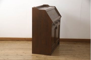 中古　美品　高級品　三越デパート　オーク材　上品な佇まいが魅力の象嵌入りライティングビューロー(カントリーハウス、Brugge、ブルージュ、簿記机、ワークデスク、在宅用、在宅ワーク用)(R-065890)