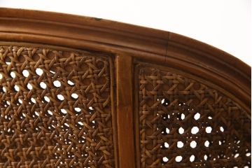 フランスアンティーク　高級品!!　ビーチ材　手の込んだ造りが魅力のラタンアームチェア(イージーチェア、ラウンジチェア、1人掛けソファ、椅子、イス)(R-065897)