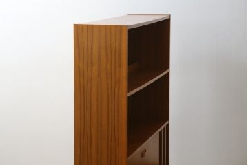 デンマークビンテージ　小振りなサイズが取り入れやすいチーク材製キャビネット(本棚、ブックシェルフ、飾り棚、収納棚、戸棚、ヴィンテージ、北欧)(R-065909)