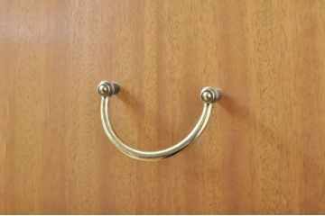 イギリスビンテージ　トーラ材　北欧スタイルのお部屋におすすめ!!洗練された佇まいのサイドデスク(両袖机、ニーホールデスク、ワークデスク、在宅用、在宅ワーク用、ヴィンテージ、英国)(R-065910)